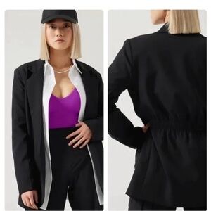 Athleta Endless Primatwill Blazer
Womens Black Tie Stretch Pockets $179 NWOT